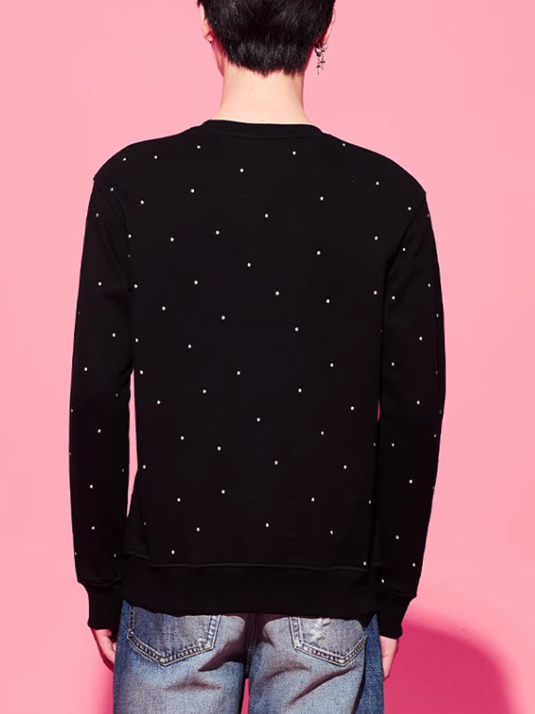 TCH Allover Rhinestone Tiger Print Sweater