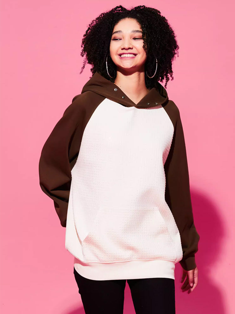 TCH Rhinestone Raglan Oversized Fleece Hoodie