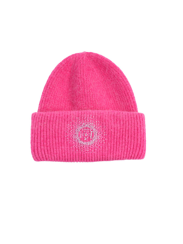 TCH Rhinestone Logo-Print Knit Cuff Beanie