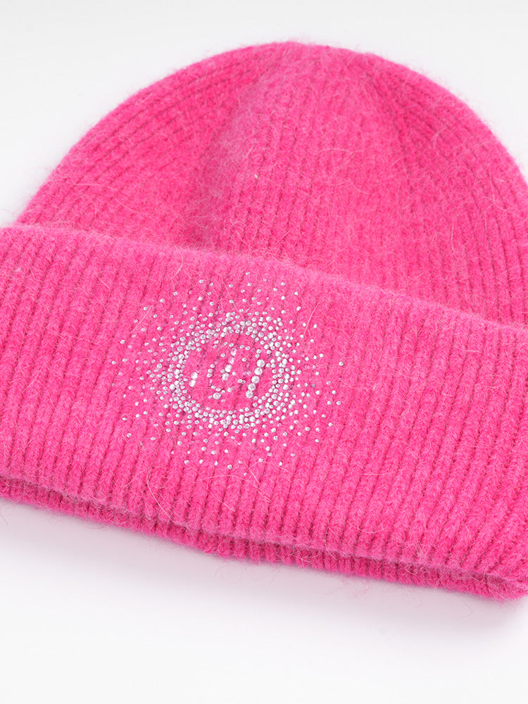 TCH Rhinestone Logo-Print Knit Cuff Beanie