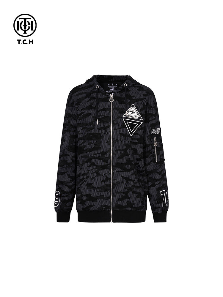 TCH Oversized Urban Camo Zip Hoodie