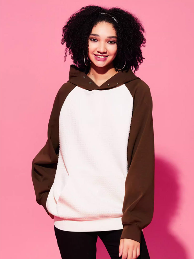 TCH Rhinestone Raglan Oversized Fleece Hoodie