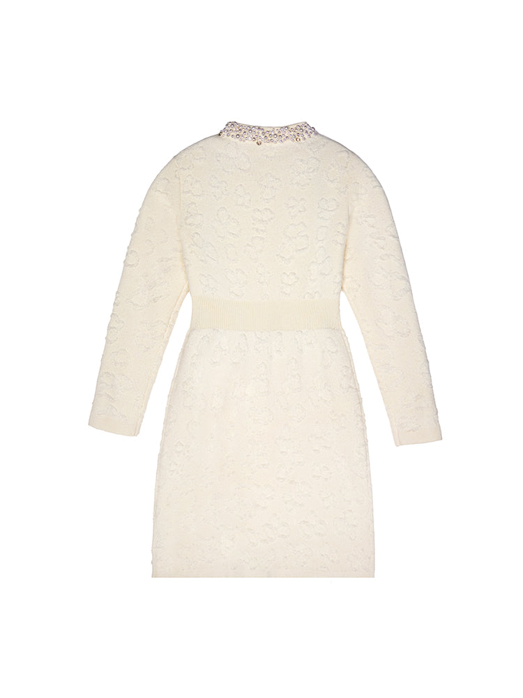 TCH Pearl Trim Knit Tweed Sheath Work Dress