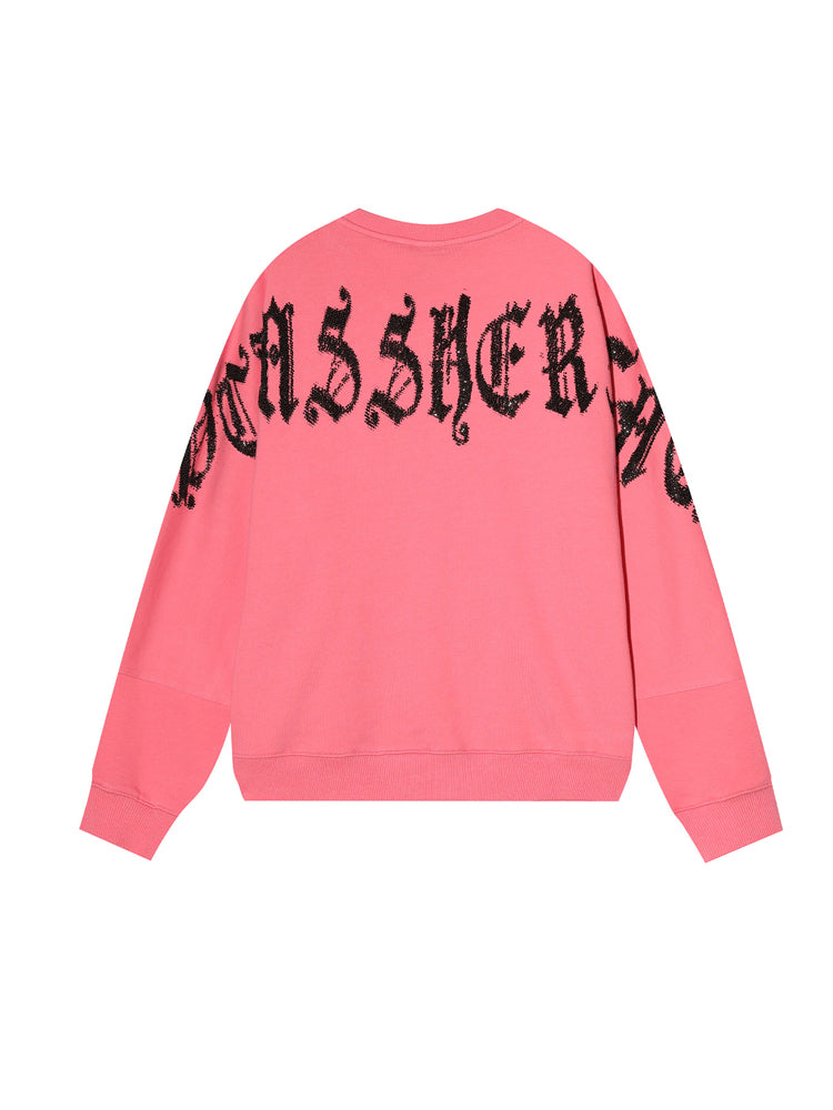 TCH Deer Letter Rhinestones Cotton Sweatshirt