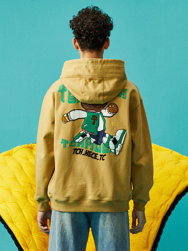 TCH Rhinestone Oversized Graphic Hoodie
