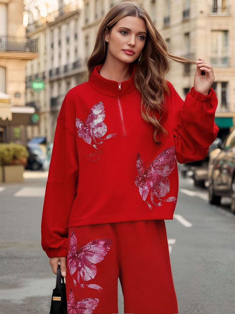 TCH Rhinestone Butterfly Two-Piece Set