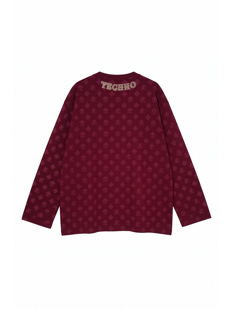 TCH Rhinestone Oversized Graphic Pullover