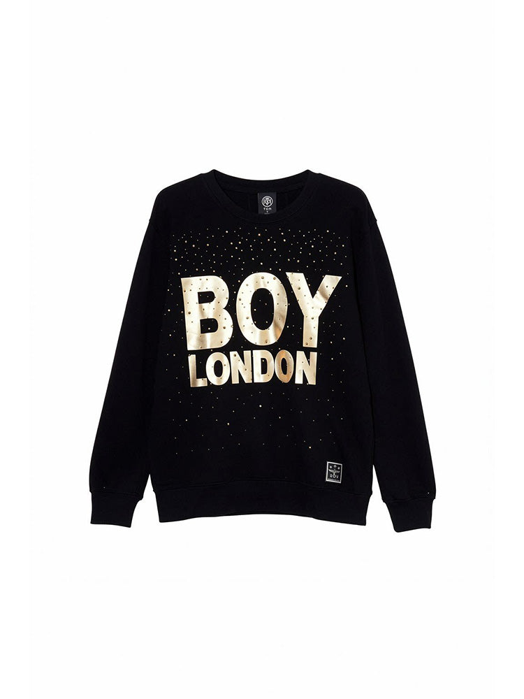 TCH Rhinestone Cotton Sweatshirt With Letter Print