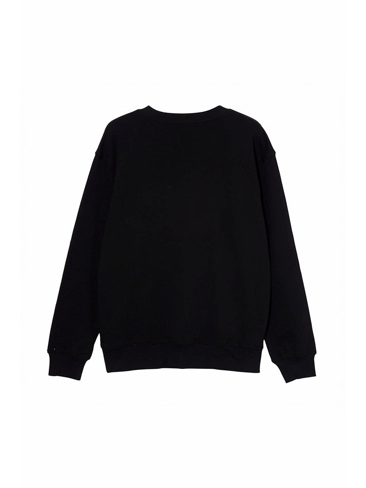 TCH Oversized Rhinestone Letter Black Sweatshirt