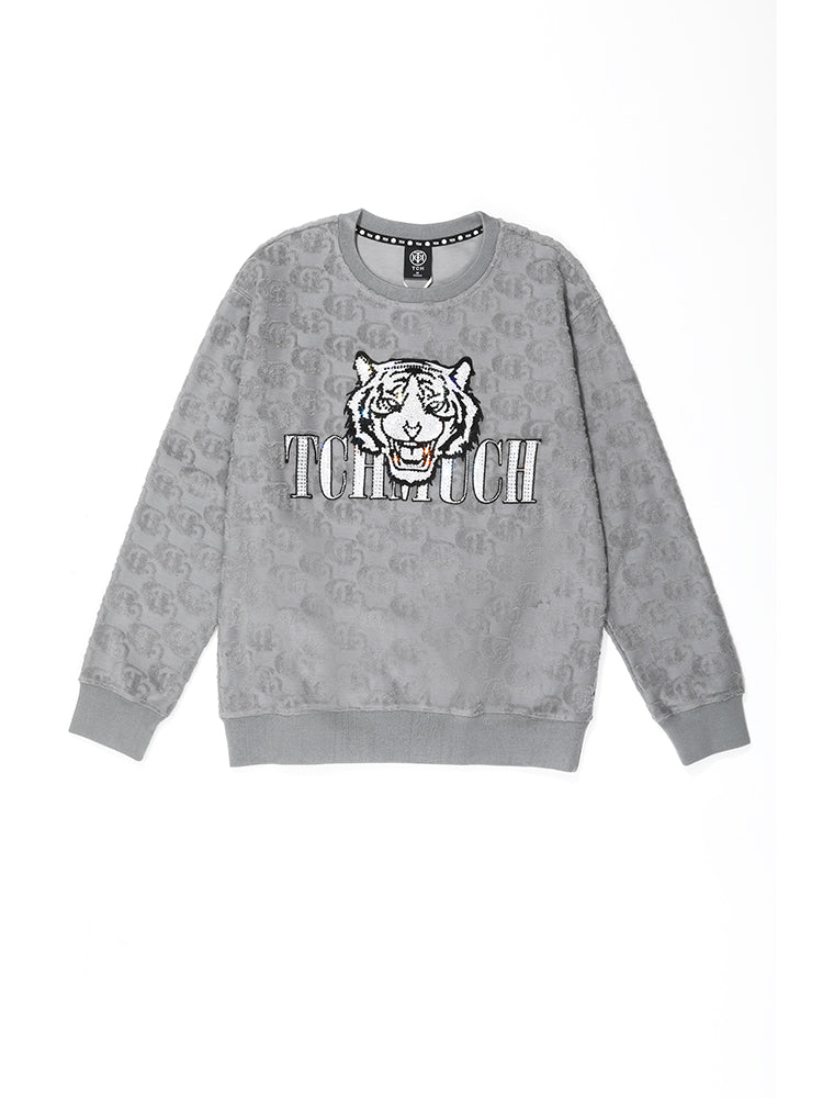 TCH Print Graphic Rhinestone Pullover Sweatshirt
