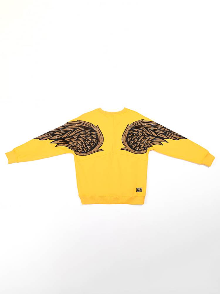 TCH Men's Bear Rhinestone Wing Sleeve Sweatshirt