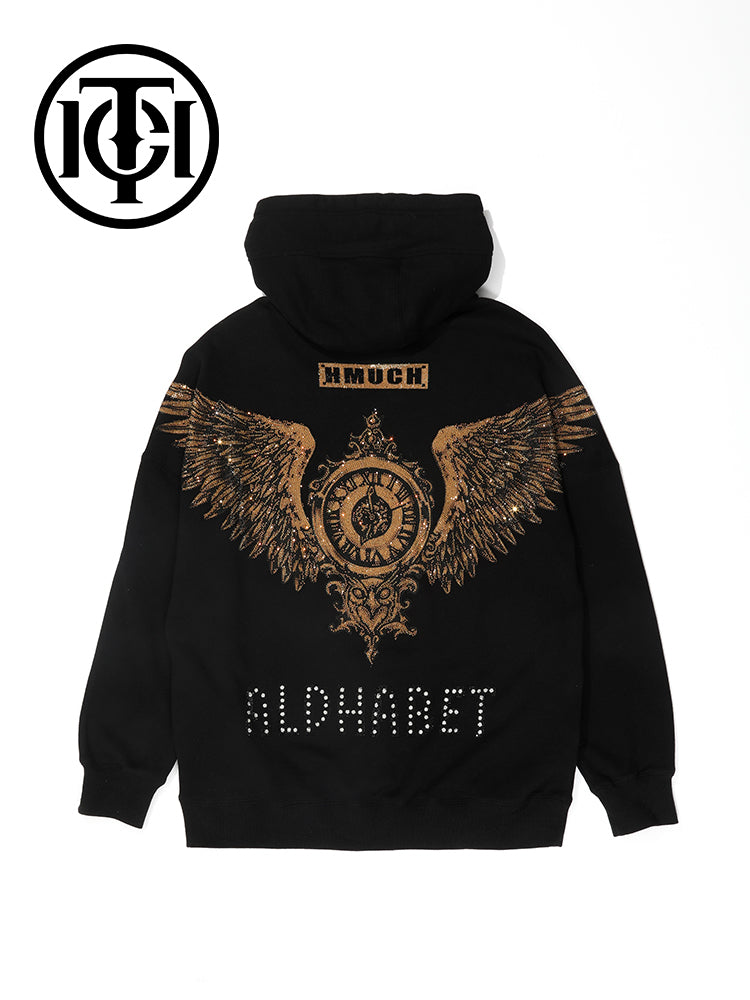 TCH Men's Rhinestone Bear Long Sleeve Hoodie