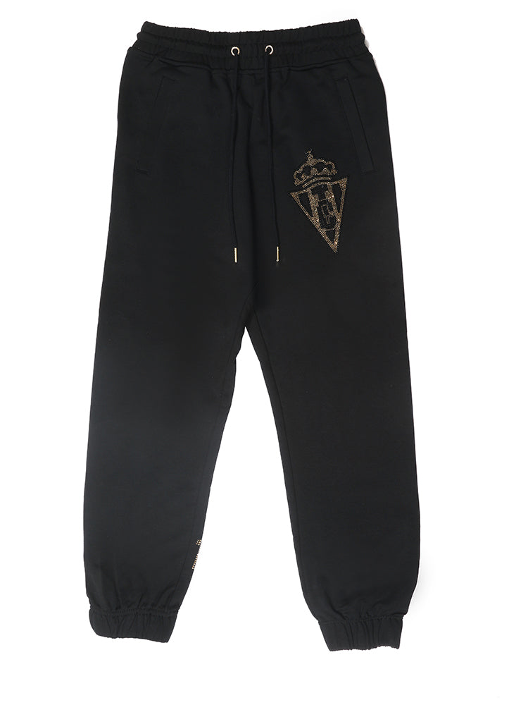 TCH Men's Letter Jogger Rhinestone Cotton Pants