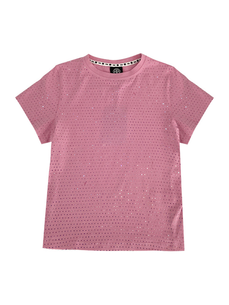 TCH Rhinestone Colorful Summer T-Shirt with Pink