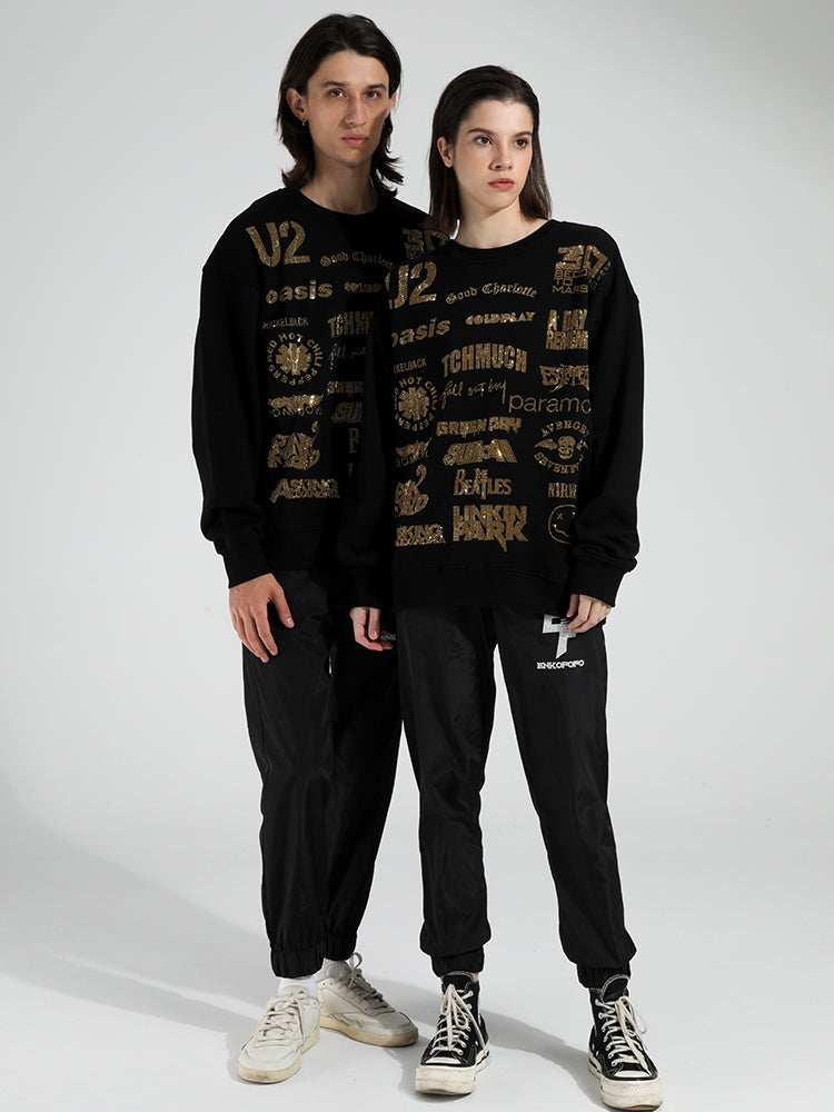 TCH Printed Rhinestone Crew Neck Oversized Sweatshirt