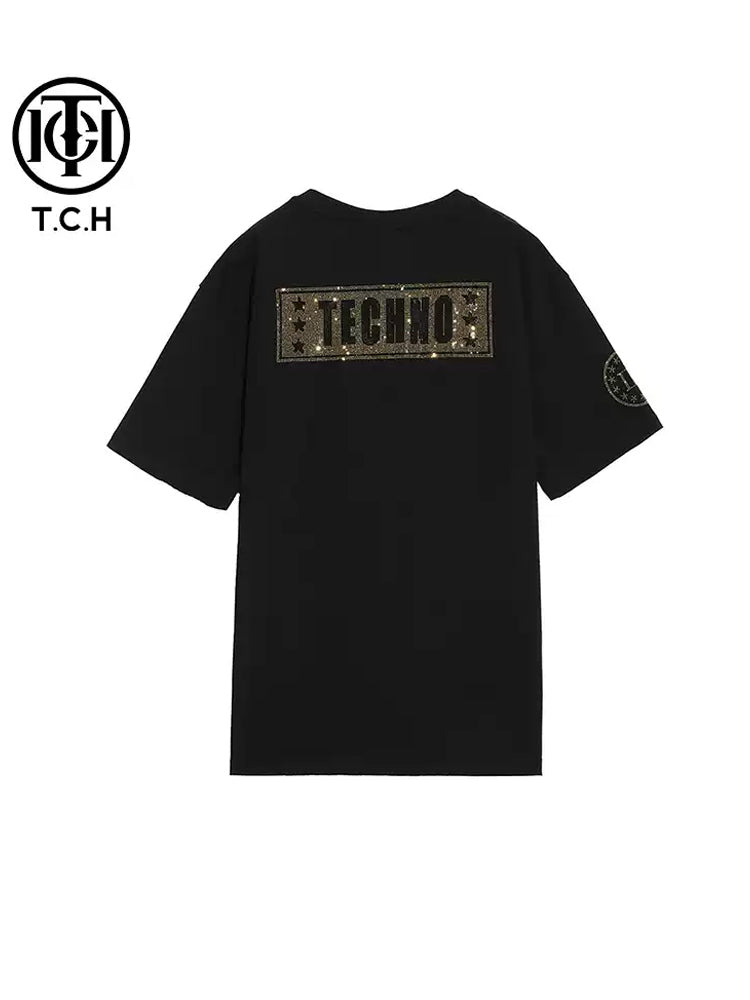TCH Gold Rhinestone Graphic Eagle T-shirt