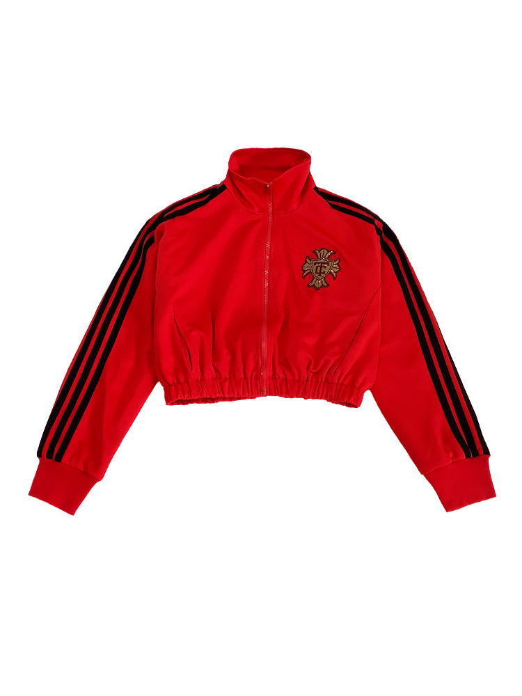 TCH Rhinestone Stripes Crop Jacket with Angel Wings