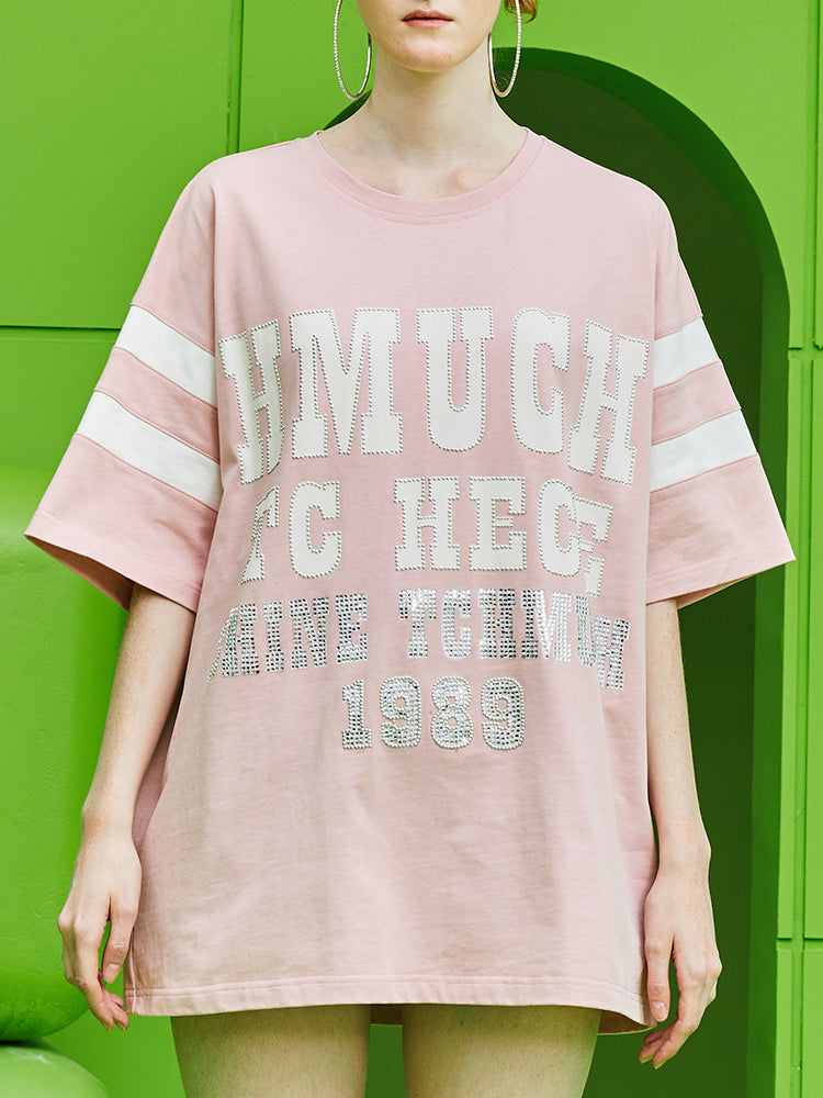 TCH Rhinestone Pink Jersey Preowned Logo T-Shirt