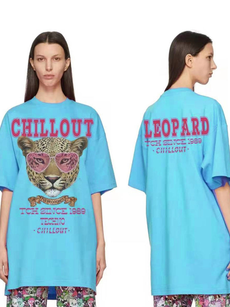 TCH Cheetah Rhinestone Graphic Cotton Tee Top