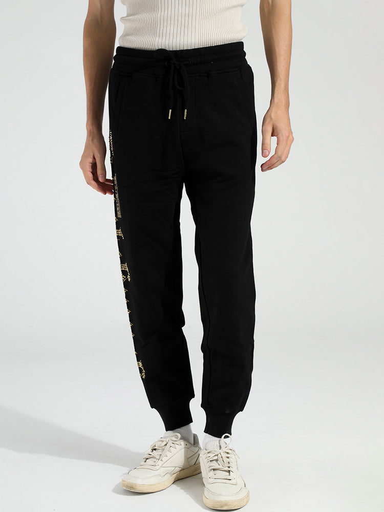 TCH Men's Rhinestone Letter Cotton Sweatpants