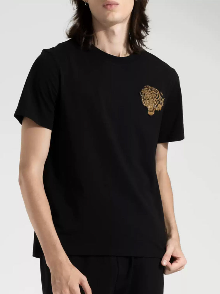 TCH Unisex Rhinestone Lion Print T-shirt