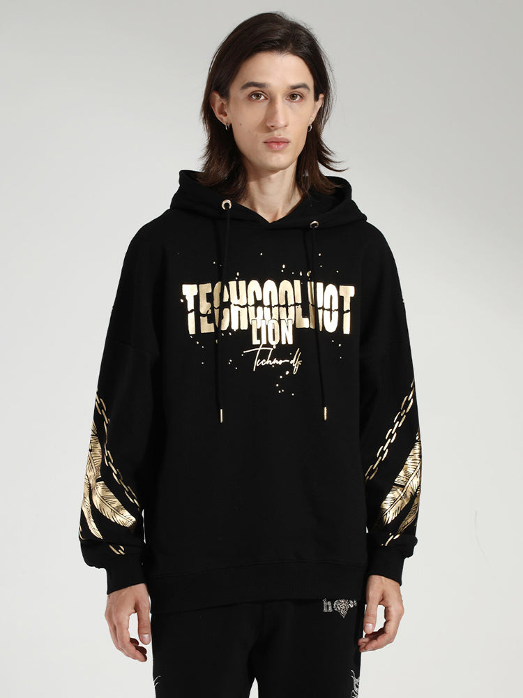 TCH Gold Wing Print Cotton Hoodie Sweatshirt