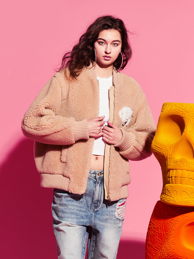 TCH Zip Up  Fleece Oversized Sherpa Jacket