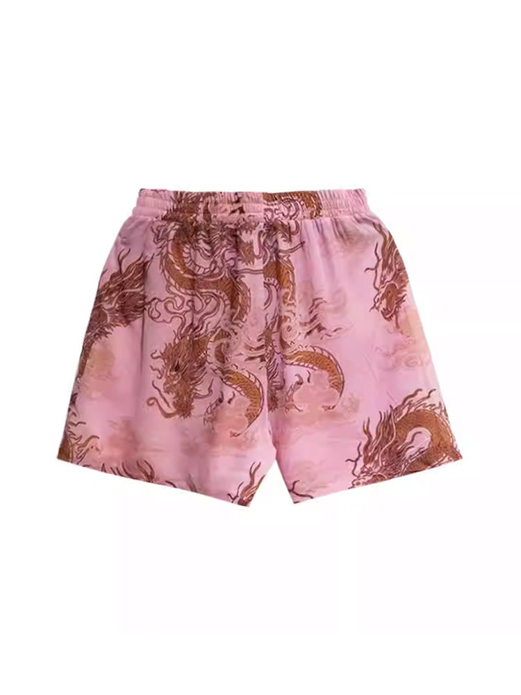 TCH Rhinestone Dragon Elastic Waist Lounge Shorts