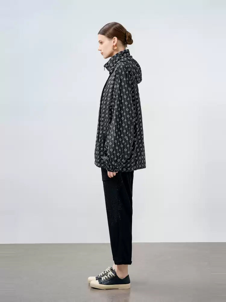 TCH Rhinestone Graphic Casual Long Pants in Black