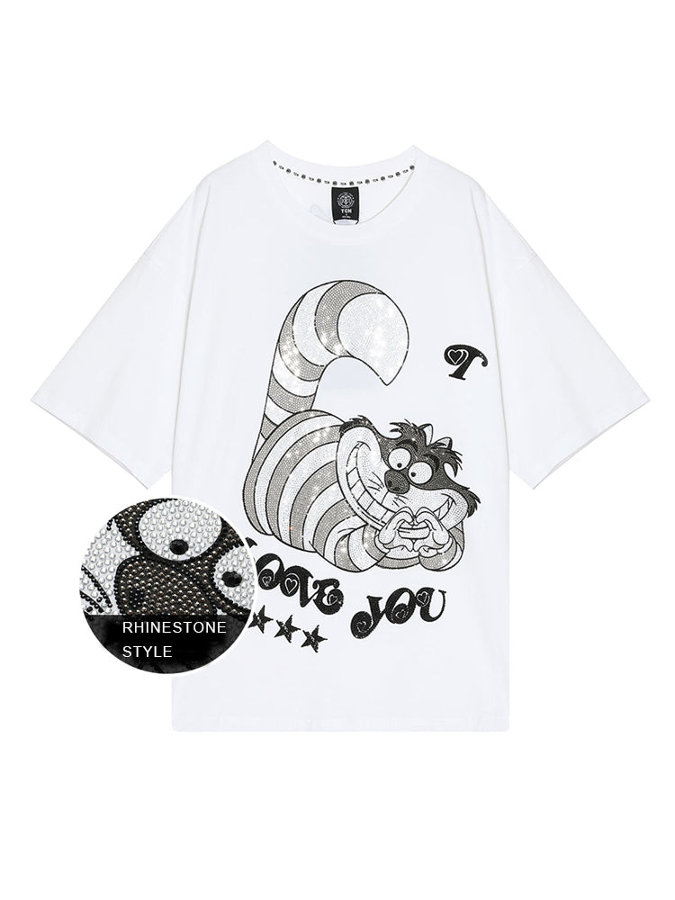 TCH Mens Raccoon Rhinestone Short Sleeve T-shirt