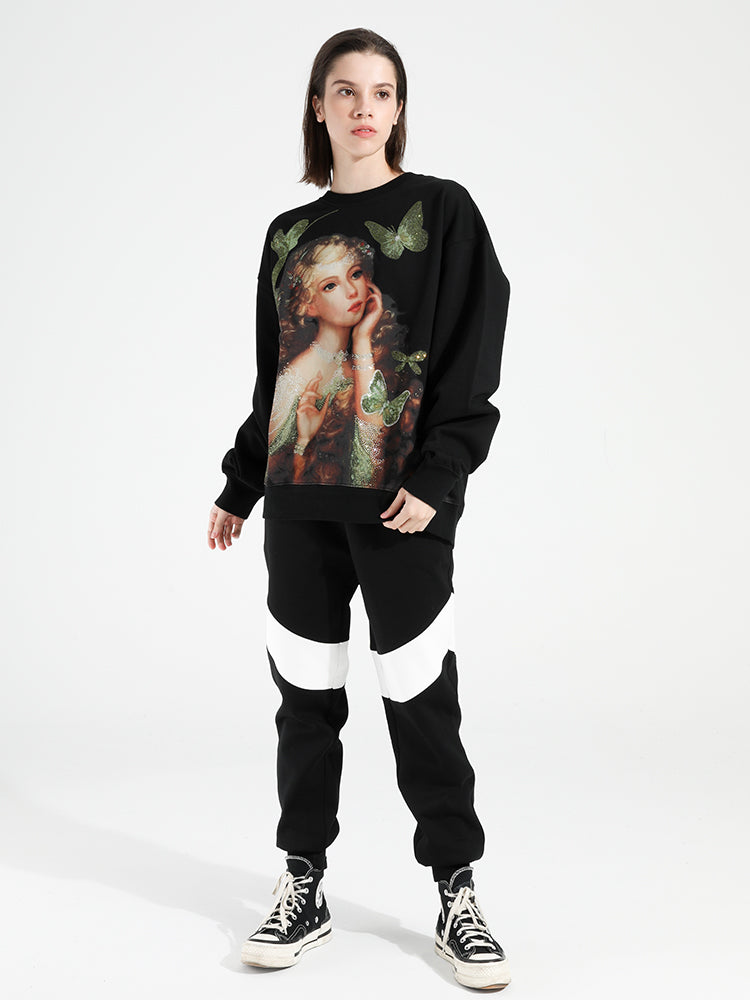 TCH Butterfly Girl Rhinestone Unisex Sweatshirt