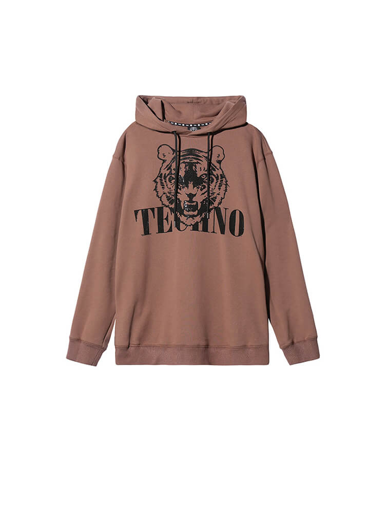 TCH Graphic Rhinestone Coffee Hoodie with Angel Wings
