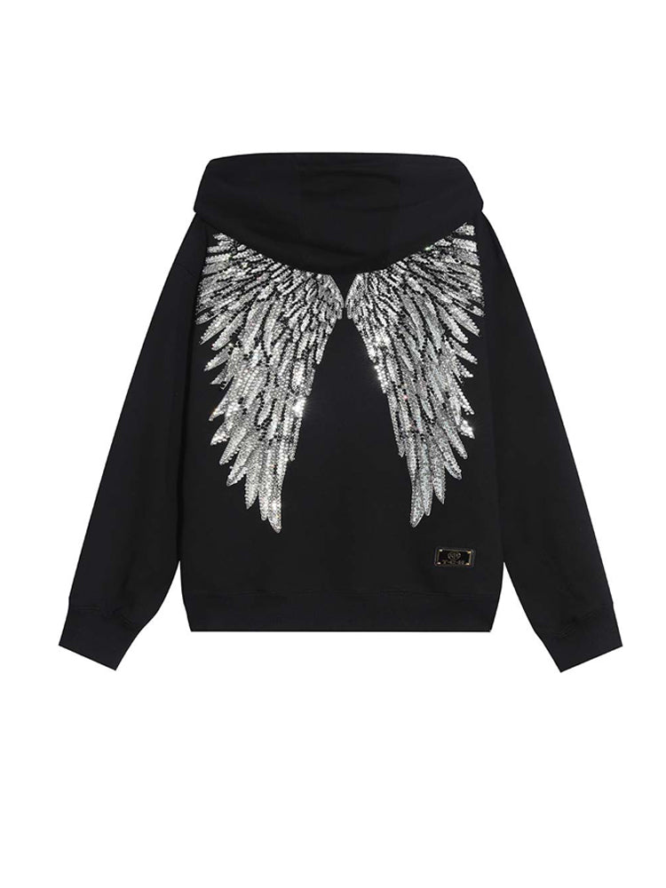 TCH Sparkle Cheetah Graphic Glitter Hoodie Top