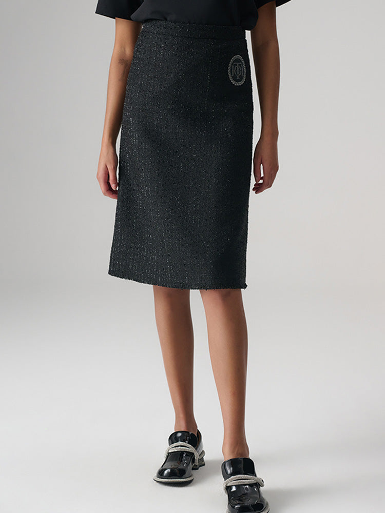TCH Women's Sparkle Tweed Pencil Midi Skirt