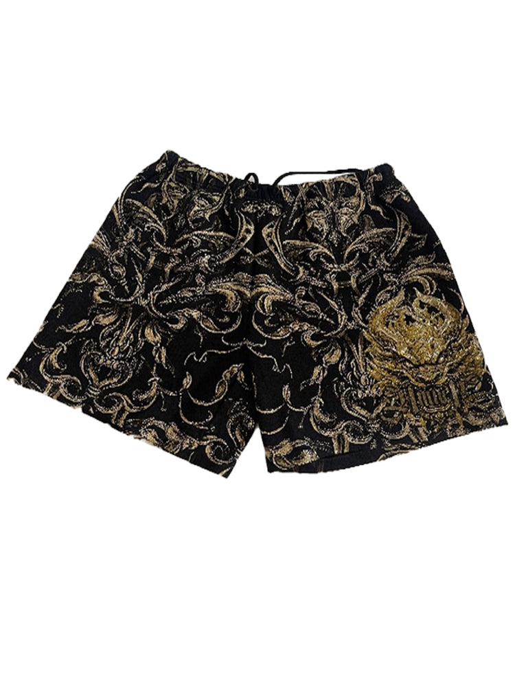TCH Luxury Baroque Rhinestone Graphic Shorts