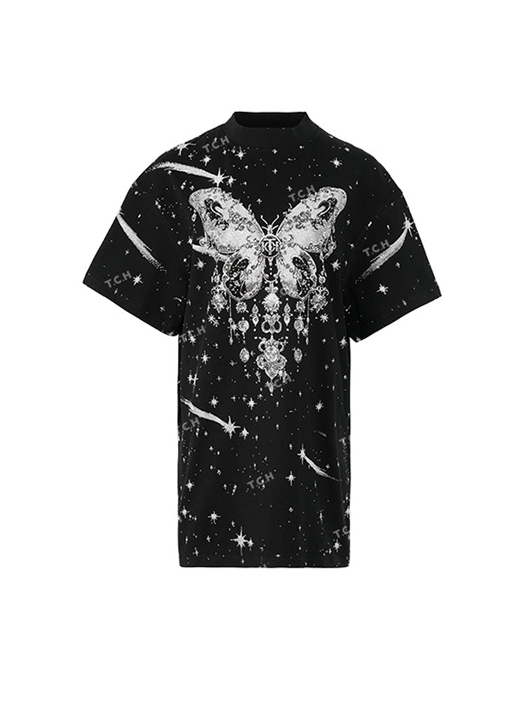 TCH Butterfly Rhinestone Snow Trendy Short Dress