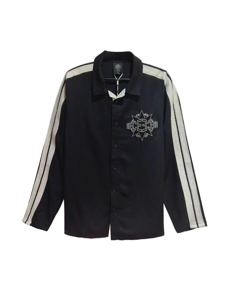 TCH Rhinestone Monogram-Print Linen Coat