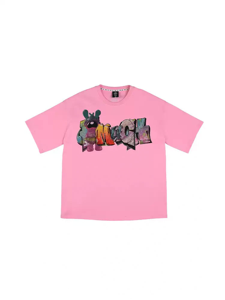 TCH Rainbow Graphic Rhinestone Oversized T-shirt