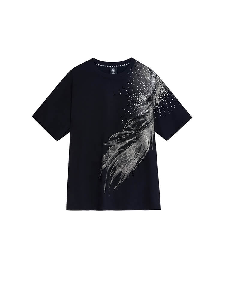 TCH Rhinestone Short Sleeve Black T-shirt
