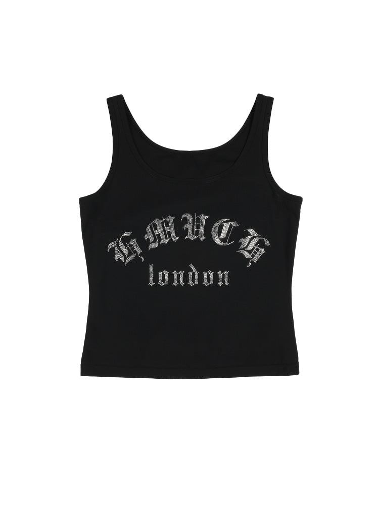TCH Rhinestone Bling Letter Print Tank Top