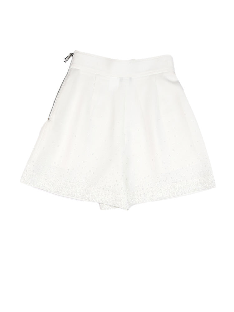 TCH Crystal-Embellished High-Rise Fitted Shorts