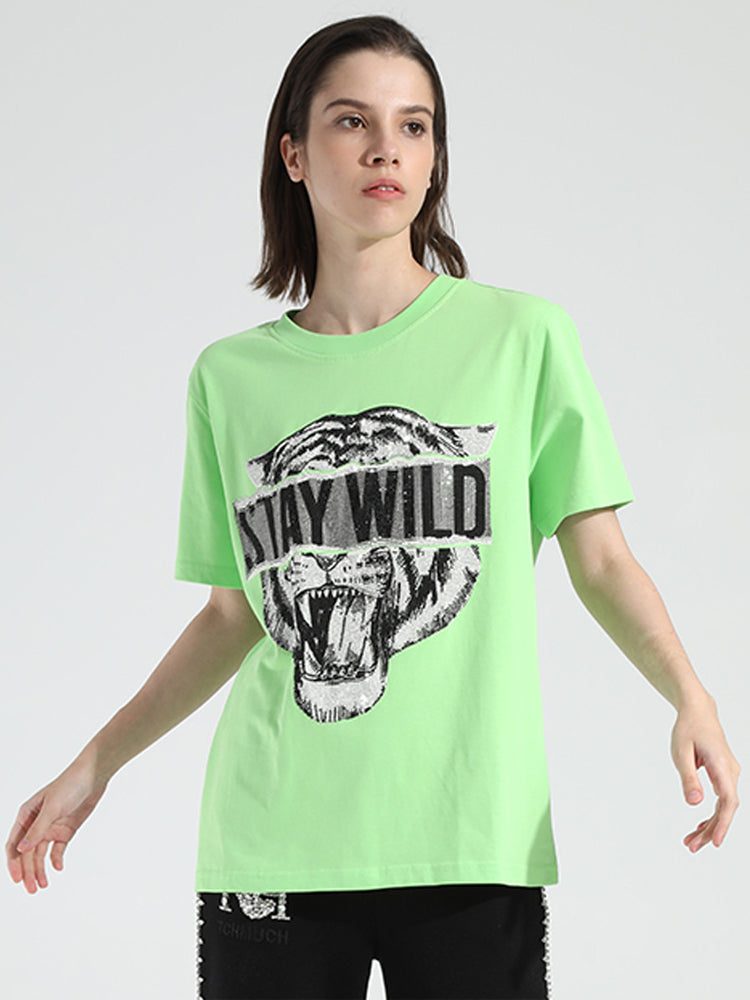 TCH Tiger Logo Casual Short Sleeve T-shirt