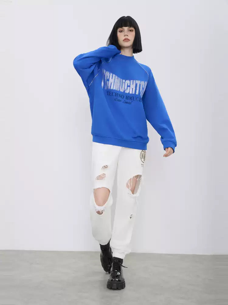 TCH Sparkle Graphic Rhinestone Zip Sweatshirt