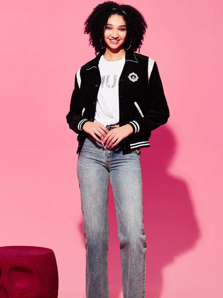 TCH Varsity Striped Bomber Jacket