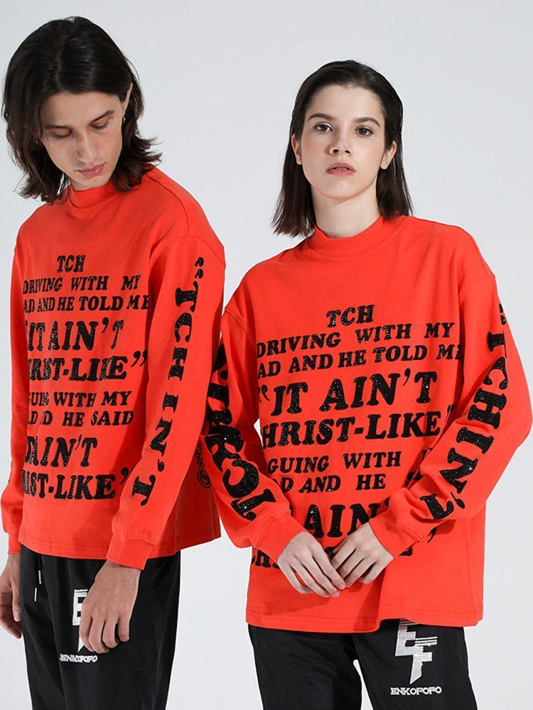 TCH Rhinestone Letter Print Sweatshirt