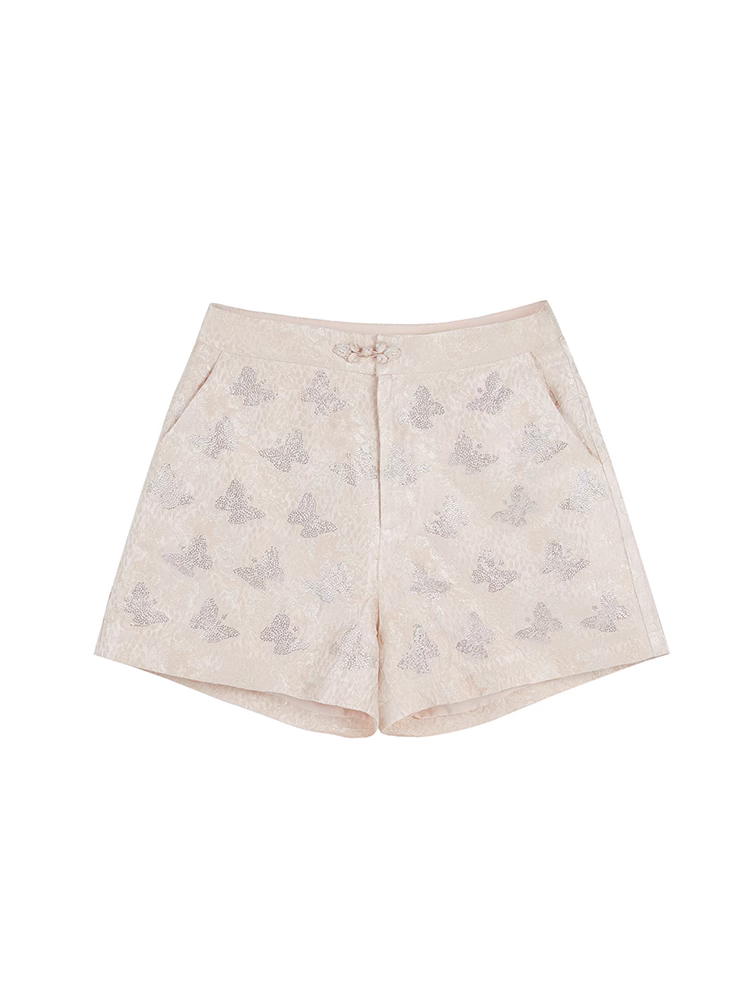 TCH Sparkle Butterfly Jacquard Rhinestone Shorts