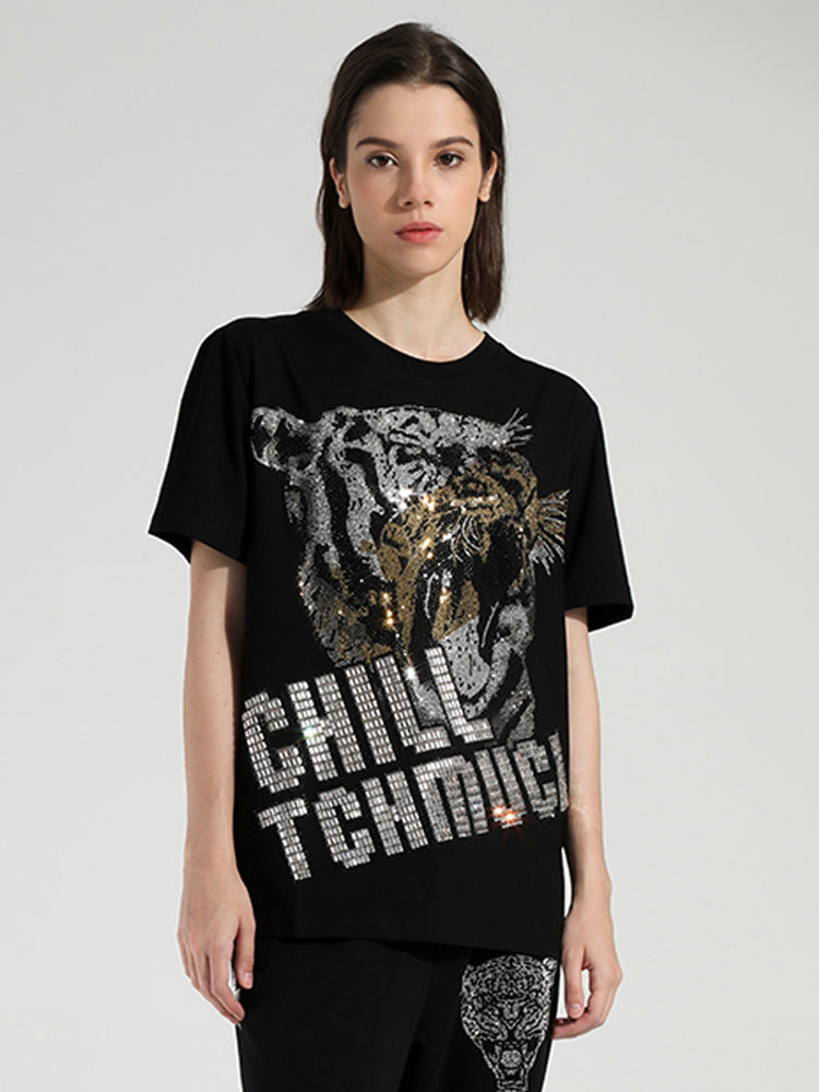 TCH Graphic Animal Hot Diamond Short Sleeve T-Shirt