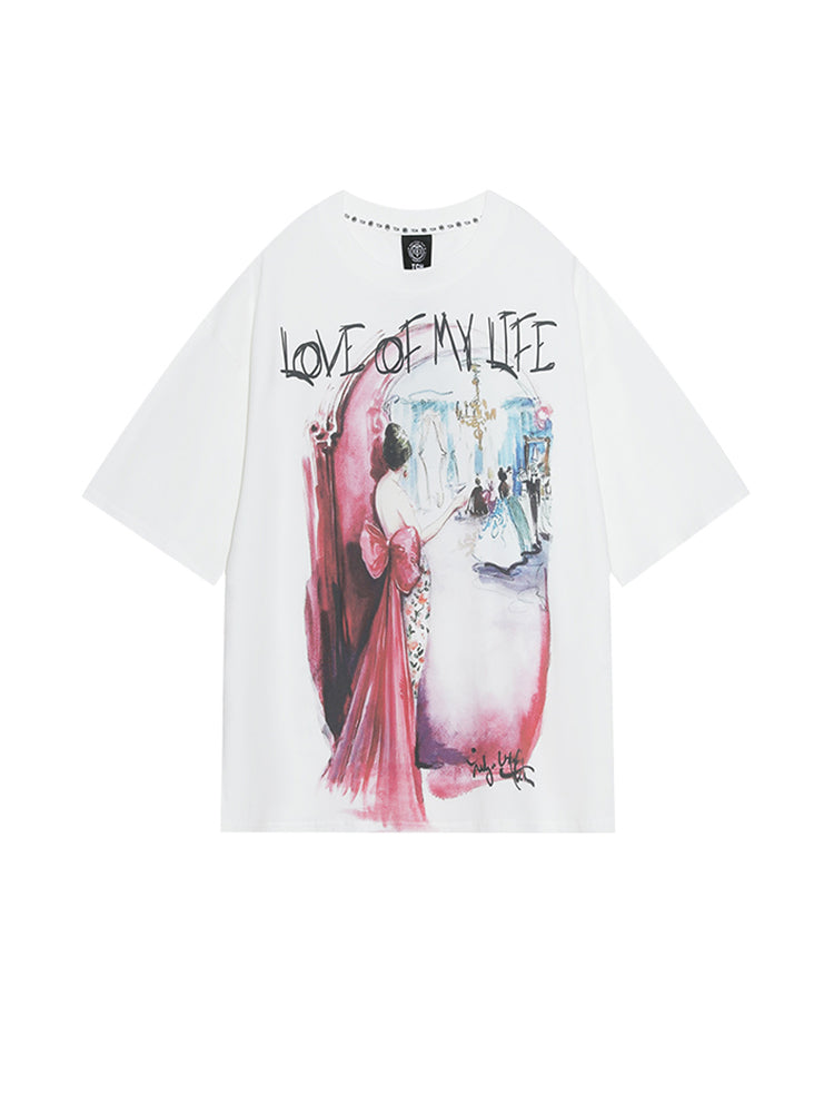 TCH Beauty Print Logo Casual Short Sleeve T-shirt
