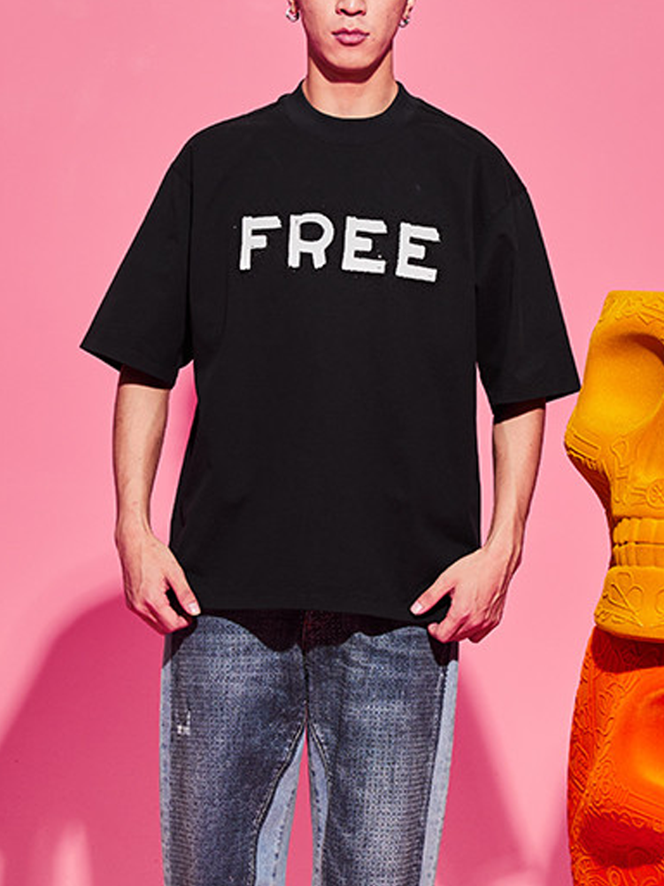 TCH Casual Free Rhinestone Cotton T-Shirt