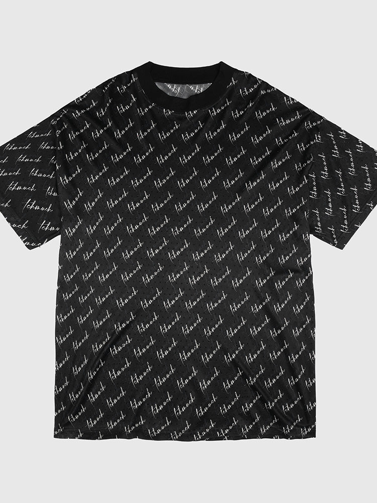 TCH Rhinestone Allover Letter T Shirt in Black